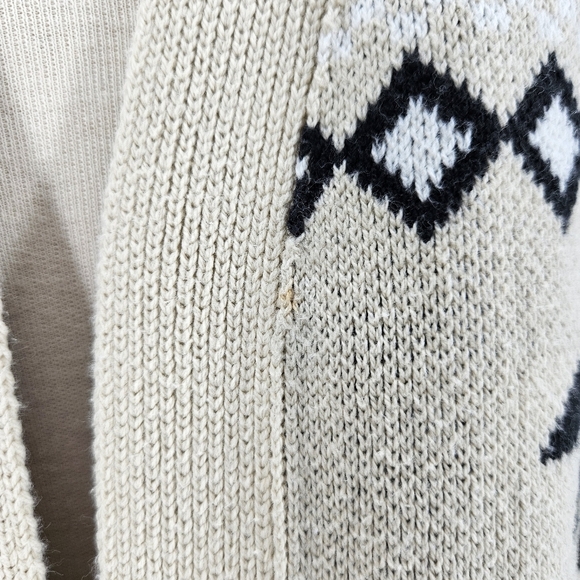 Lucky Brand Sweater Cardigan Beige Western Aztec Long Sleeve Open Front Small - Picture 4 of 7